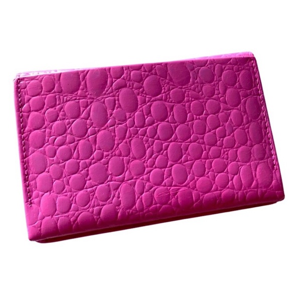 Gianni Versace Vintage Card Holder Pink Alligator Leather - Picture 6 of 9